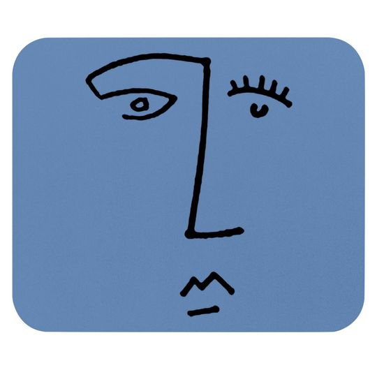 Artistic Line Drawing Abstract Face Mouse Pad