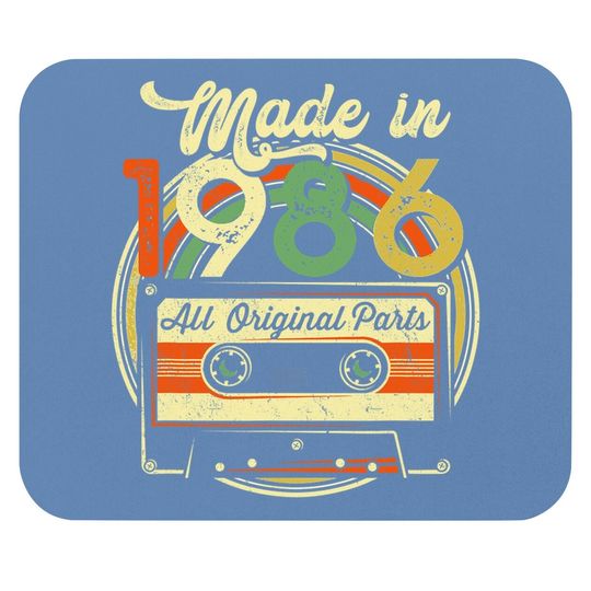 Made In 1986 35th Birthday Gifts Cassette Tape Vintage Mouse Pad