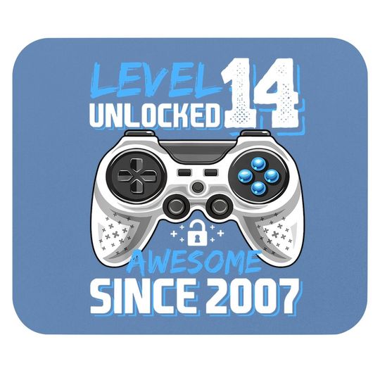 Level 14 Unlocked Awesome 2007 Video Game 14th Birthday Mouse Pad