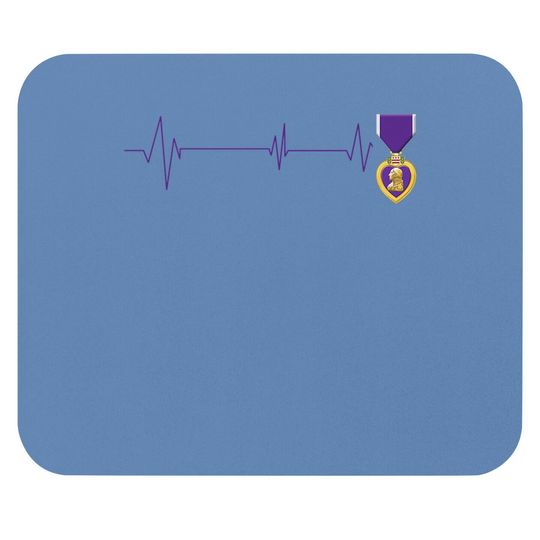 Heart Beats Purple Heart Us Military Purple Heart Veteran Mouse Pad
