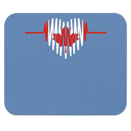 Happy Canada Day Mouse Pad Canadian Heart Beat Rate Nurse Mouse Pad