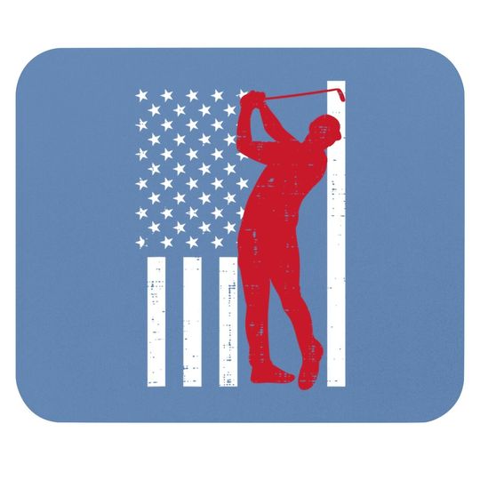 Flag Golfer Vintage Golfing Patriotic Golf Lover Mouse Pad