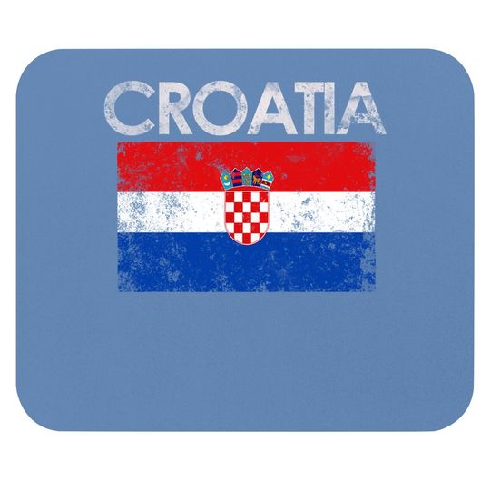Vintage Croatia Croatian Flag Pride Gift Mouse Pad