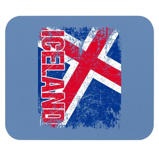 Iceland Flag Vintage Distressed Mouse Pad