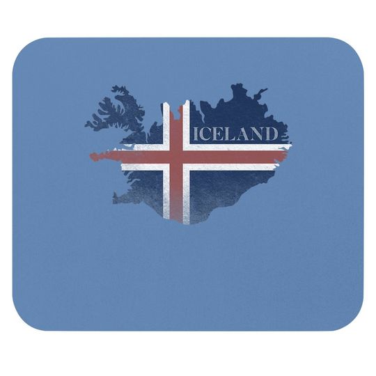Map Of Iceland Flag Mouse Pad