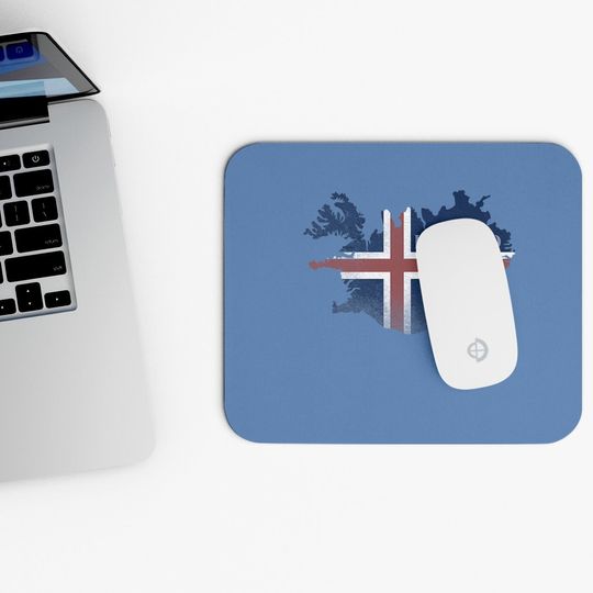 Map Of Iceland Flag Mouse Pad