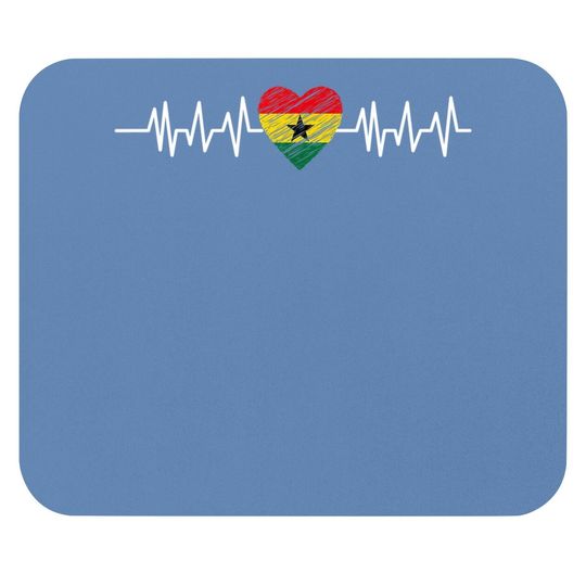 Ghana Heartbeat Pulse Ghana Flag I Love Ghana Mouse Pad