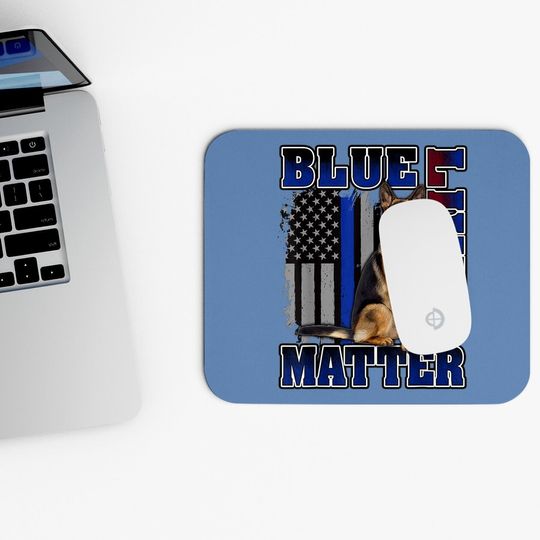 Police Officer K9 Dog Mouse Pad Blue Lives Matter Blue Line Flag Mouse Pad