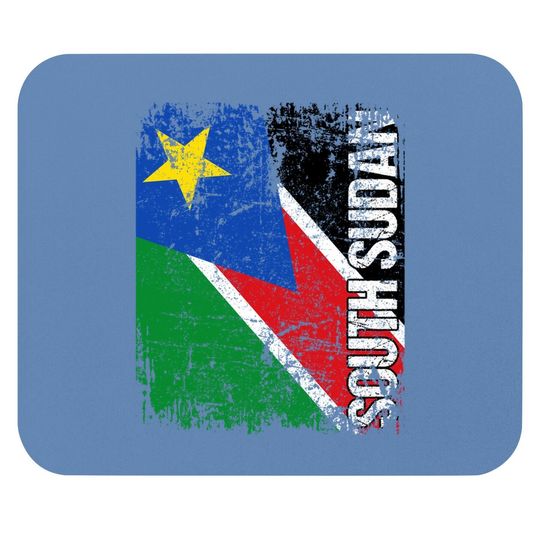 South Sudan Flag Vintage Distressed South Sudan Mouse Pad