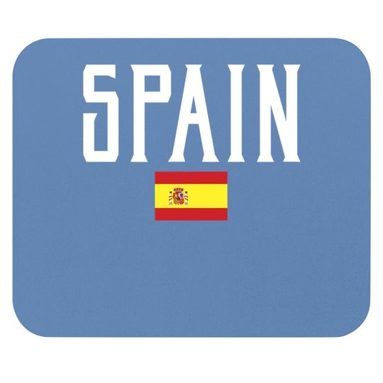 Spain Flag Vintage White Text Mouse Pad