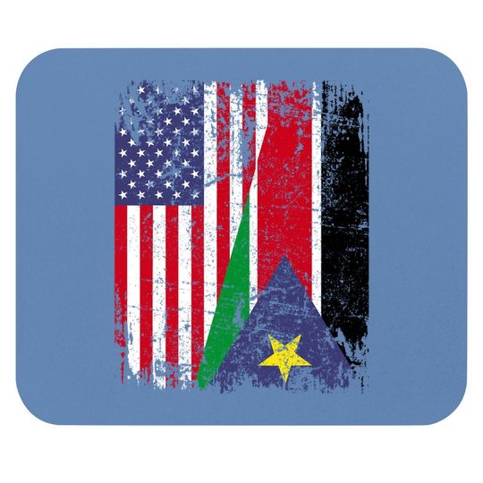 Sudanese Roots | Half American Flag | South Sudanese Flag Mouse Pad
