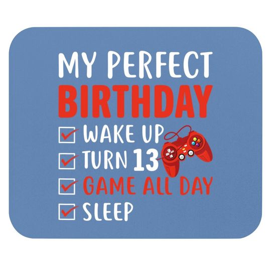 13th Perfect Birthday Gaming 13 Years Old Gamer Mouse Pad