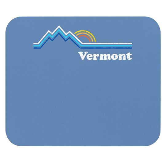 Retro Vermont Vintage Sunrise Mountains Mouse Pad