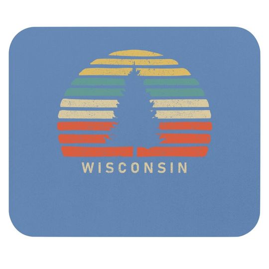 Retro Sunset Wisconsin Mouse Pad