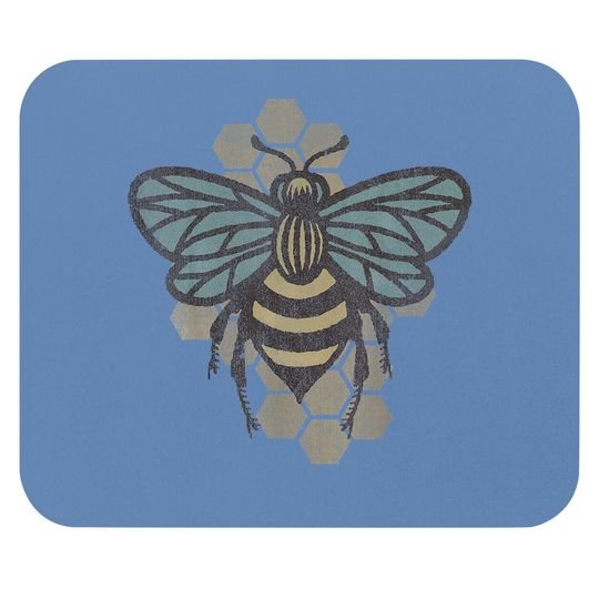 Retro Beekeeper Mouse Pad - Vintage Save The Bees Bumblebee