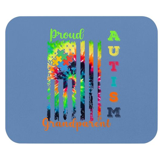 Proud Autism Grandparent Tie-dye Awareness Warrior Mouse Pad