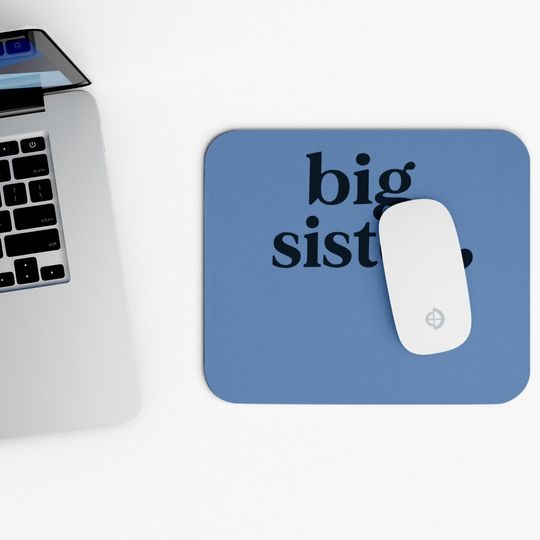 Big Sister & Little Sister Sibling Reveal Announcement Mouse Pad For Girls Toddler Baby
