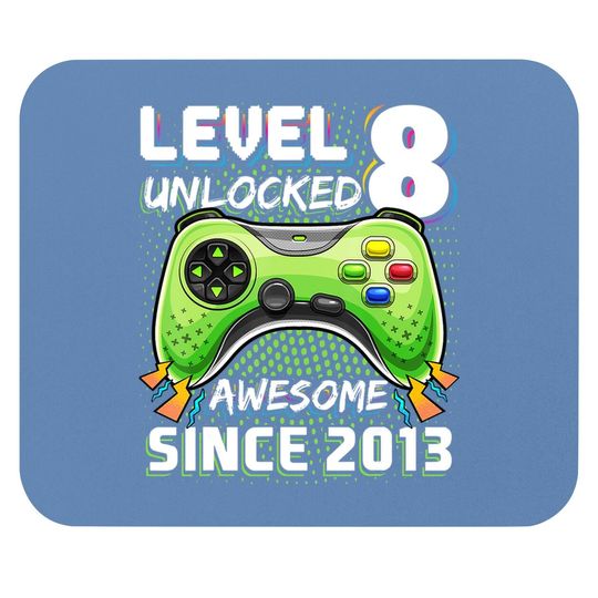 Level 8 Unlocked Awesome Video Game Gift Mouse Pad