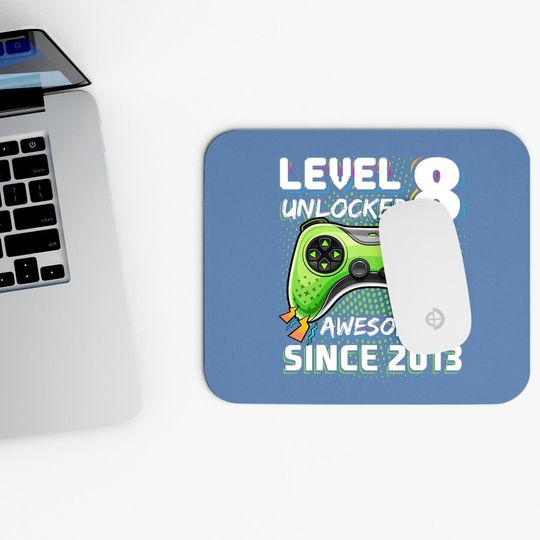 Level 8 Unlocked Awesome Video Game Gift Mouse Pad