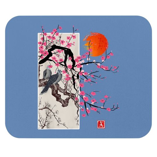 Vintage Sakura Blossom Japanese Cherry Scenery Gift Mouse Pad Mouse Pad