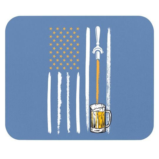 Craft Beer American Flag Usa Brewery Alcohol Lovers Mouse Pad