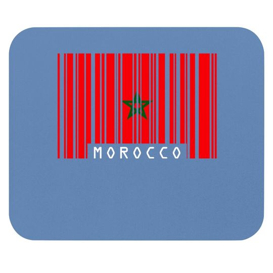 Morocco Barcode Style Flag - Premium Cotton Mouse Pad