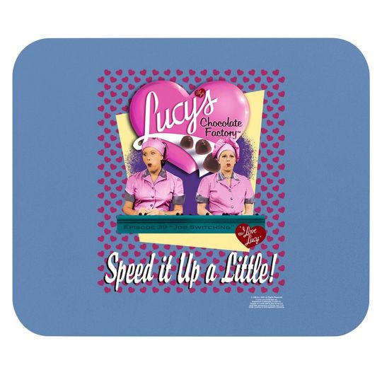 I Love Lucy Mouse Pad Chocolate Factory Speed It Up Pink Mouse Pad