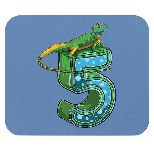 5 Year Old Lizard Reptile 5th Birthday Party Mouse Pad