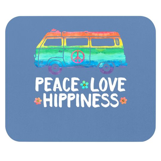 Peace Love Hippiness Peace Van Hippie Bus Rainbow Tt Mouse Pad