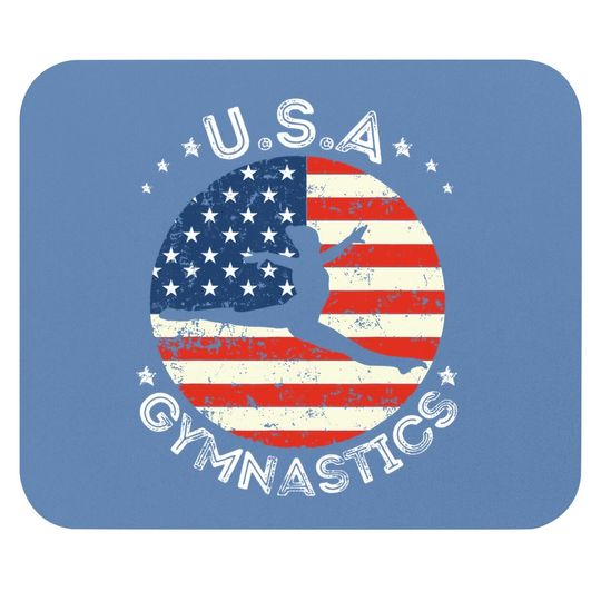 Usa Vintage Gymnastics Team Retro Support Usa Gymnast Mouse Pad