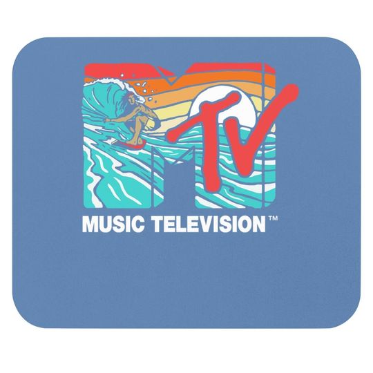 Mademark X Mtv - Mtv Catch A Wave Mtv Surfer Logo Retro Graphic Mouse Pad