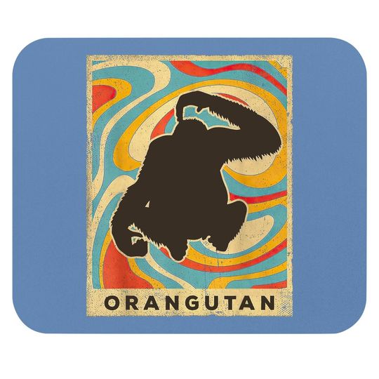 Vintage Orangutan Lover Animal Retro Style Mouse Pad
