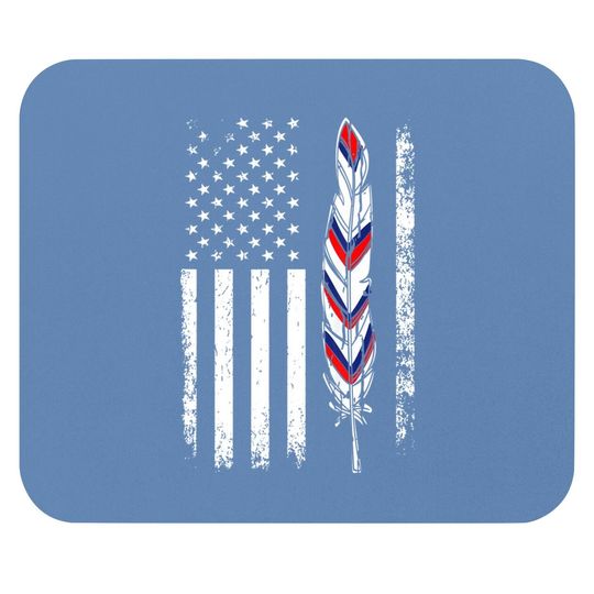 American Flag Native Tribe Feather Pride Mouse Pad