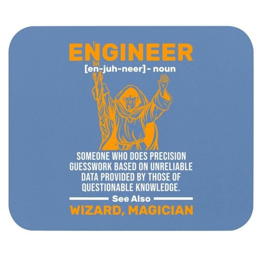 Funny Wizard Engineer Definition Civil Mechanical Engineer Mouse Pad