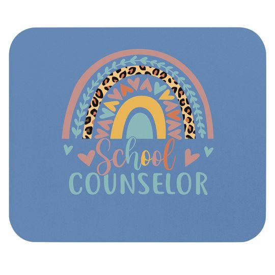 School Counselor Rainbow Leopard Print Mouse Pad