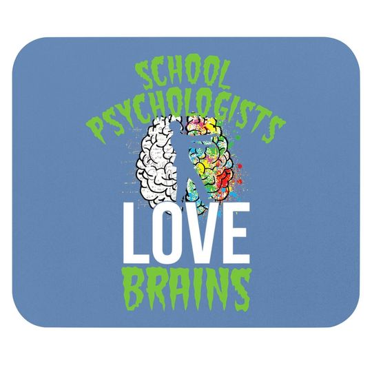 School Psychologists Love Brains Halloween Teacher Counselor Mouse Pad