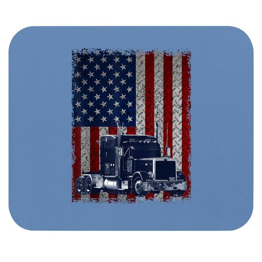 Truck Driver American Flag Mouse Pad