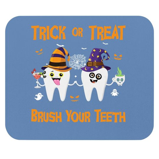 Trick Or Treat Brush Your Mouse Padth Dentist Halloween Costume Mouse Pad
