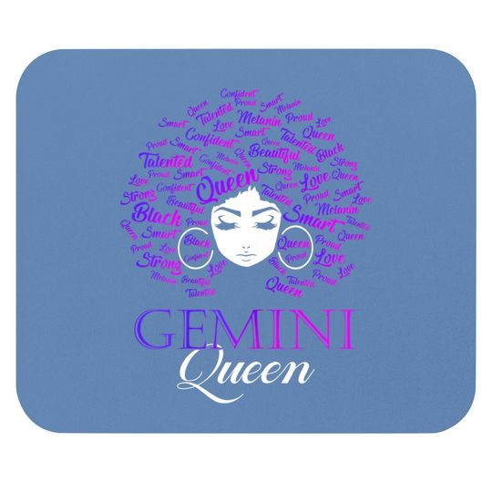 Black Afro Hair Gemini Queen Birthday Mouse Pad