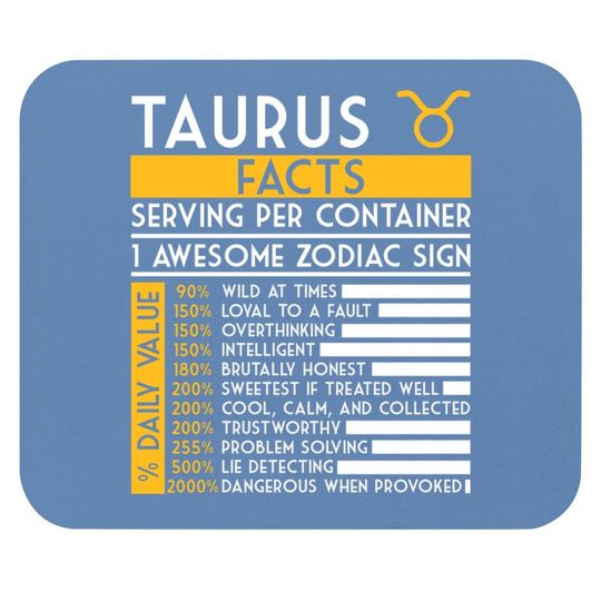 Taurus Facts Zodiac Horoscope Mouse Pad