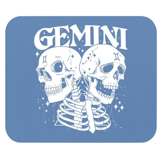 Gemini Faery Crystal Witch Skull Constellation Mouse Pad