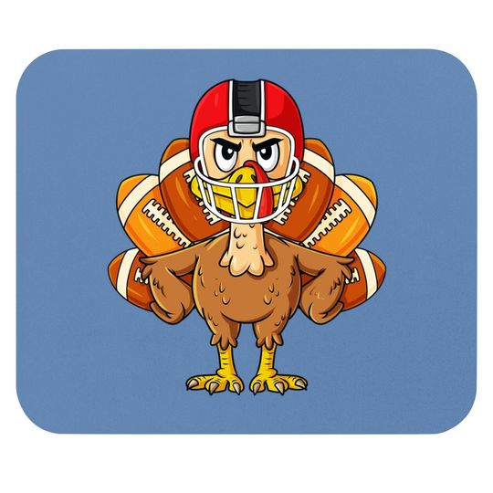 Thanksgiving Turkey Football Player Boys Girls Mouse Pad