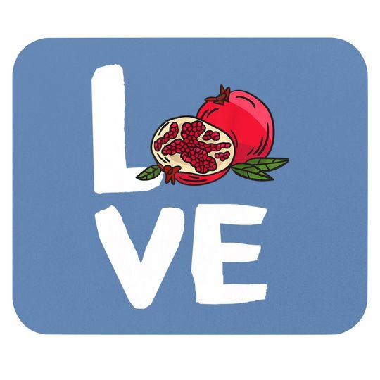 I Love Pomegranate Kawaii Fruit Mouse Pad