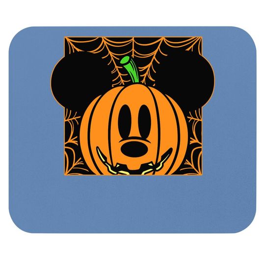 Mickey Mouse Pumpkin Web Halloween Mouse Pad
