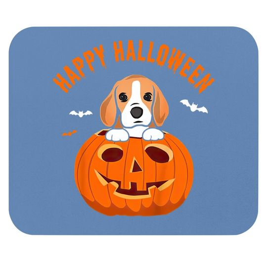 Happy Halloween Beagle Dog Pumpkin Mouse Pad