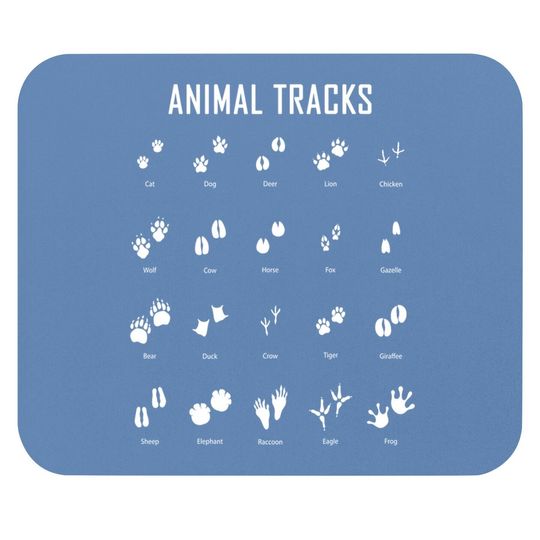 Animal Tracks Footprints Paws Nature Explorer Animals Lover Mouse Pad