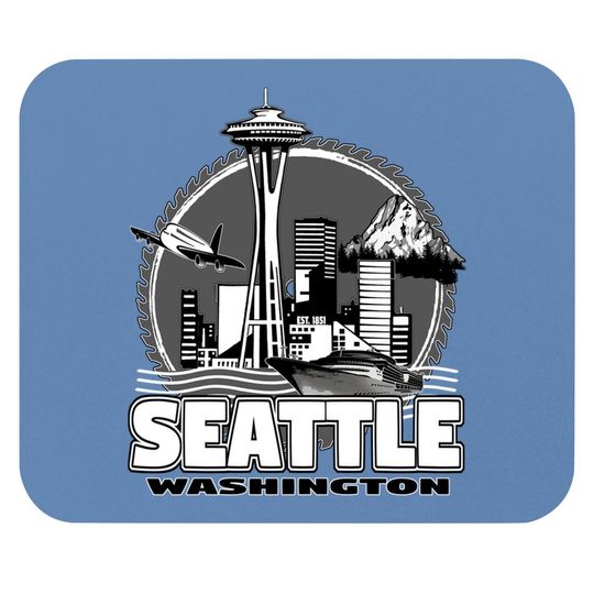 Seattle Pacific Northwest Emerald City Space Needle Souvenir Mouse Pad