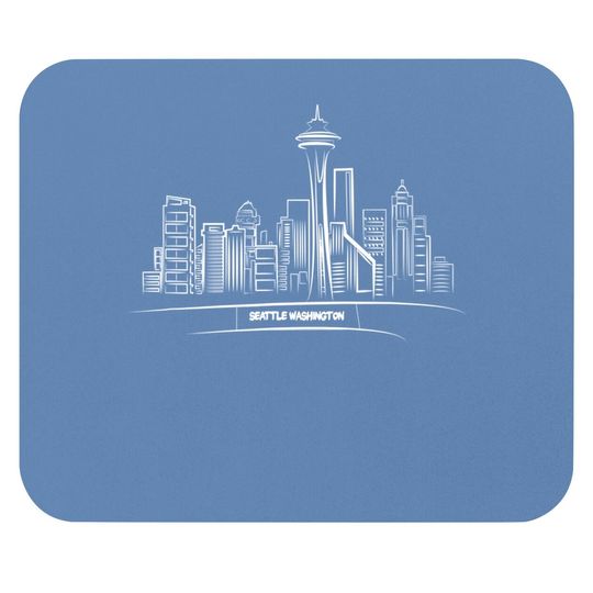 Seattle Washington Sketch Of Downtown Space Needle Mouse Pad