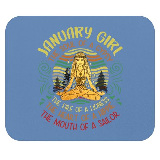 January Girl Gypsy Soul Vintage Birthday Yoga January Mouse Pad