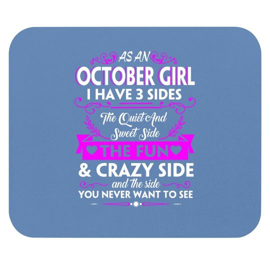 Birthday - Three Sides October Girl Mouse Pad